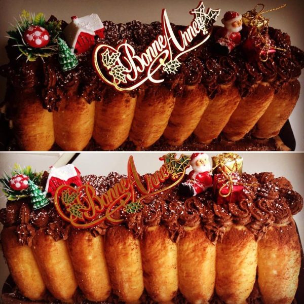 ganache chocolat nougatine et mousse de poires